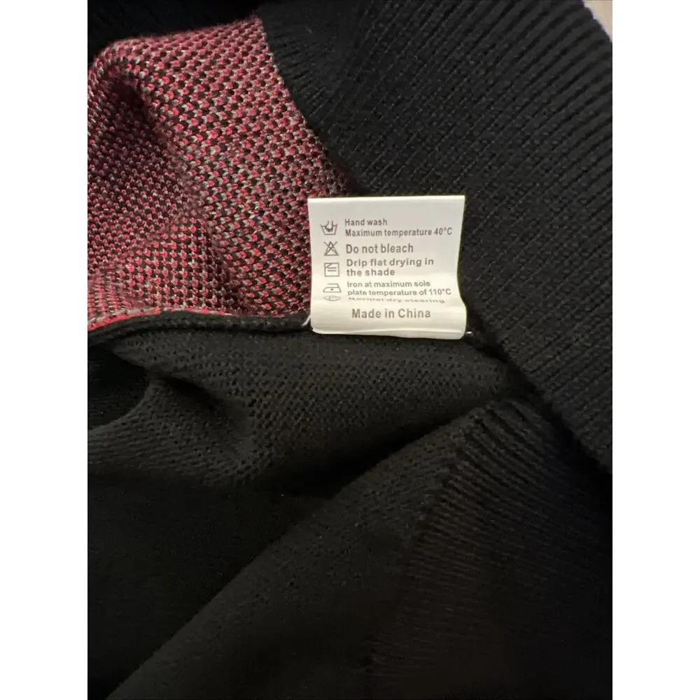 Coofandy Mens‎ MED Red Black Vest Sleeveless Argyle Pattern Deck Of Cards V-neck